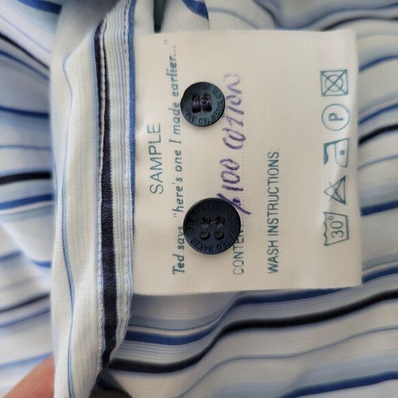 Ted Baker Men's Striped Evening Shirt (Size 4) - Picture 6 of 7